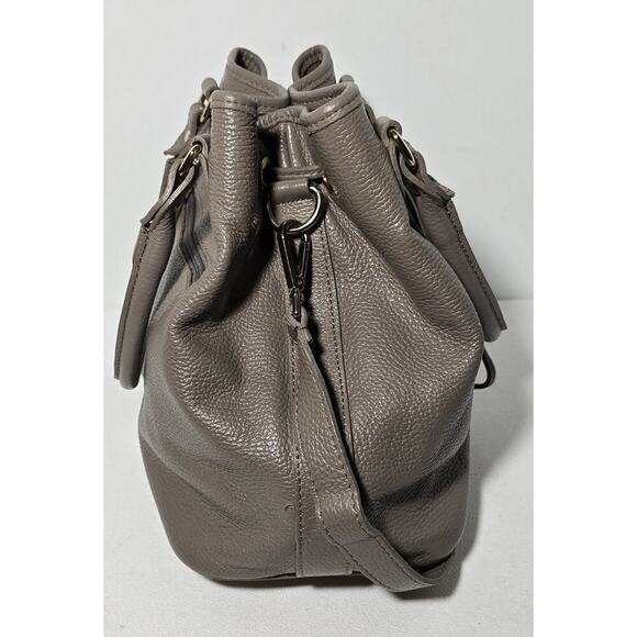 Vintage Liz Claiborne Pebble leather Drawstring Bucket Shoulder Bag Made Italy - Picture 8 of 15